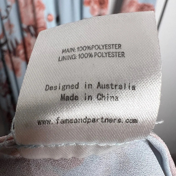 Fame and Partners - The Orianna Maxi - Blue Floral Long sleeve Dress- US 0 - RTR - Picture 12 of 12